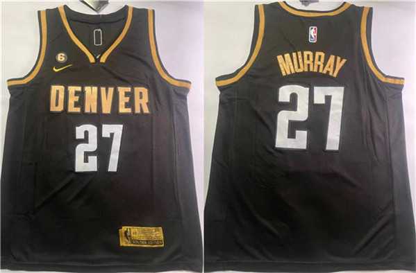 Men's Denver Nuggets #27 Jamal Murray Black With NO.6 Patch Stitched Jersey,We sell and wholesale Men's Denver Nuggets #27 Jamal Murray Black With NO.6 Patch Stitched Jersey on line form chian!